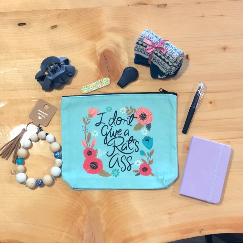 Floral Blue Pouch